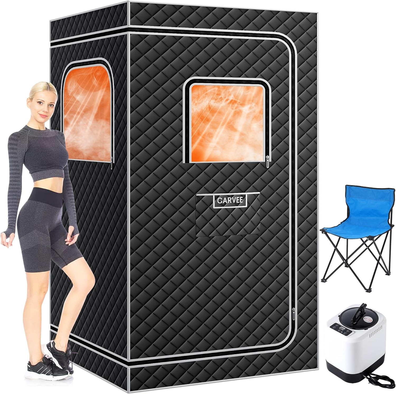 Portable Steam Sauna Tent with 4L Steamer, Sauna Box for Home Use gallery