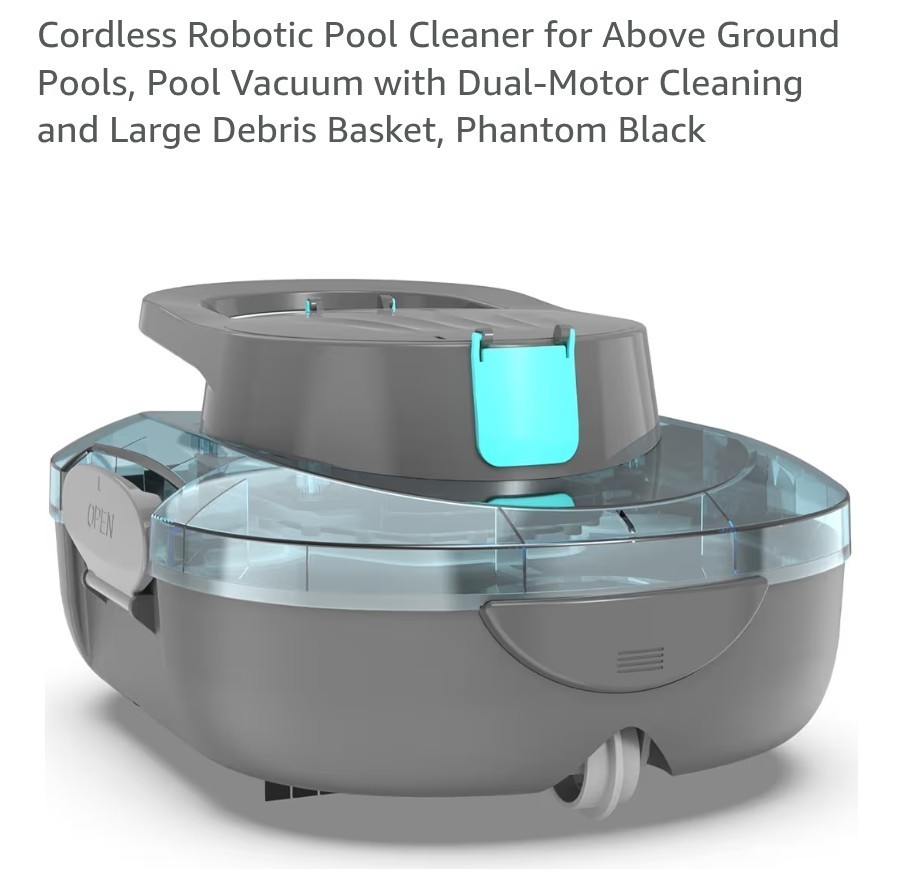 Cordless Robotic Pool Cleaner Above Ground Pools*Cordless Pool Vac*Robotic Vac gallery