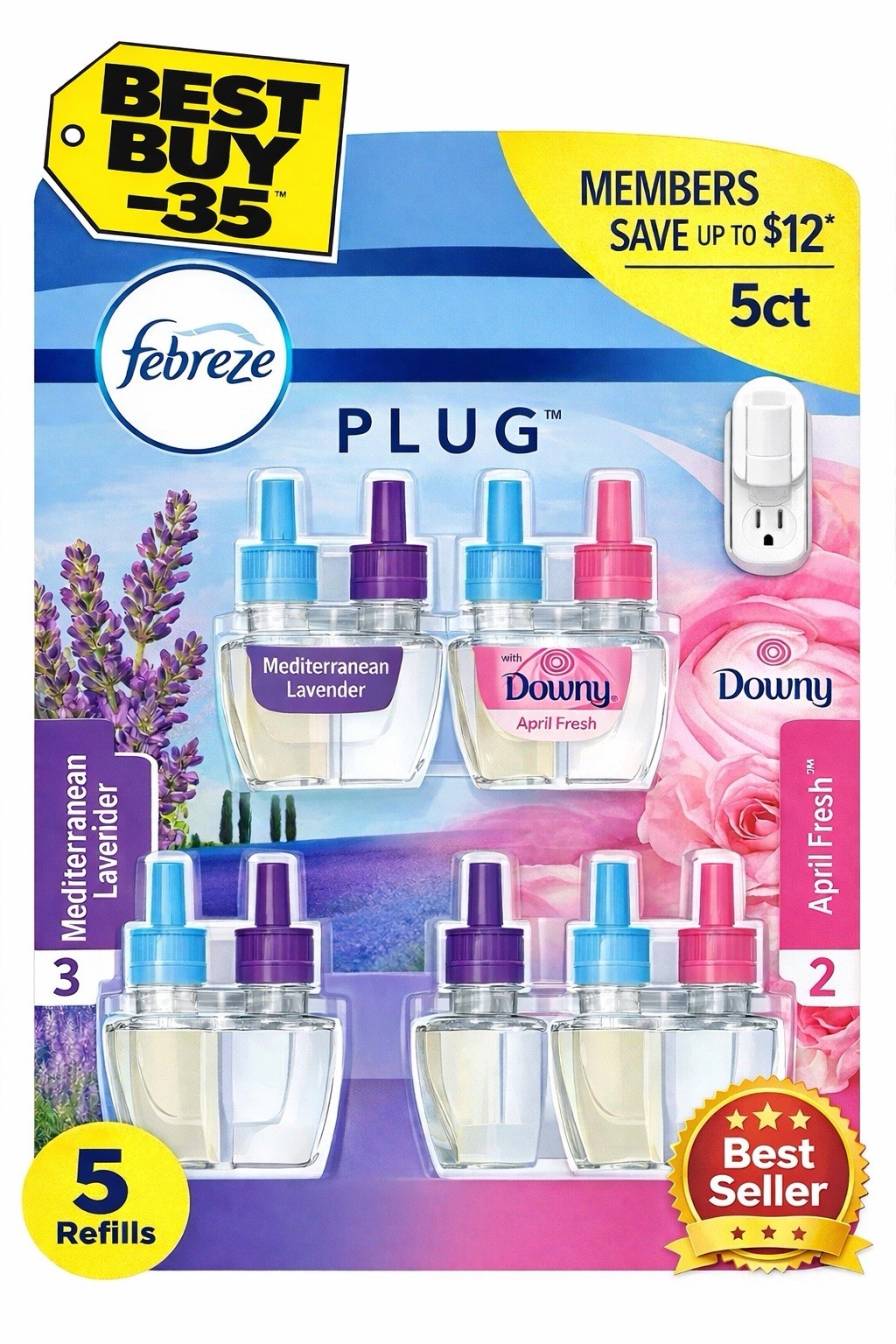 Febreze Plug Refills – Mediterranean Lavender & Downy April Fresh Scents. gallery