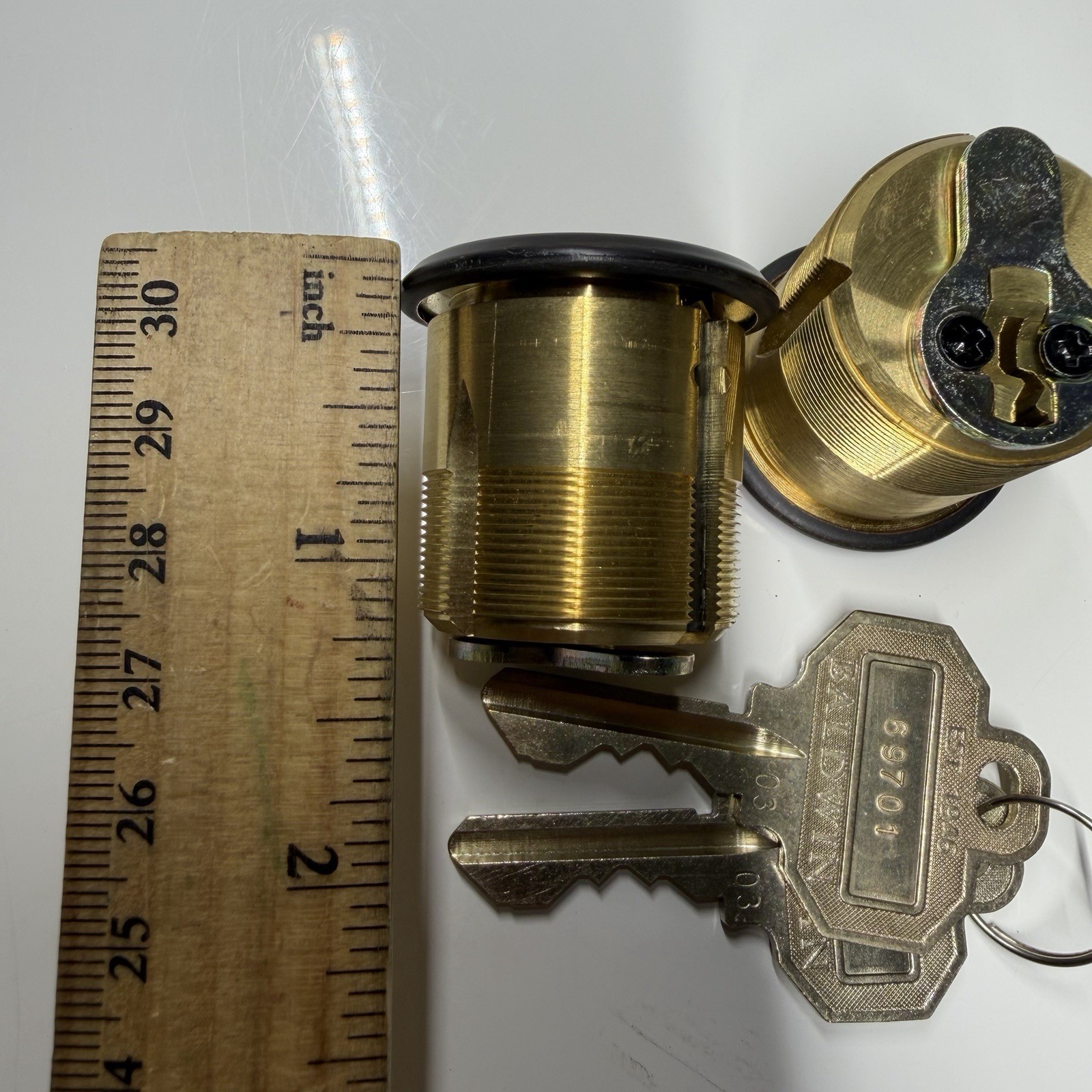 Baldwin 8323.112 Mortise Lock Cylinder Set Brass 1-1/4" New Old Stock gallery