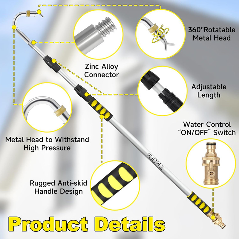 20FT Reach Gutter Cleaning Tools from the Ground, Telescopic Gutter Cleaner Tool gallery