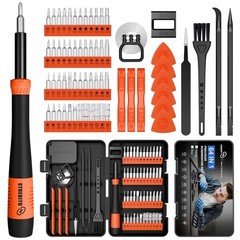 STREBITO Micro Screwdriver Set 64 in 1 Magnetic 64, Updated Orange