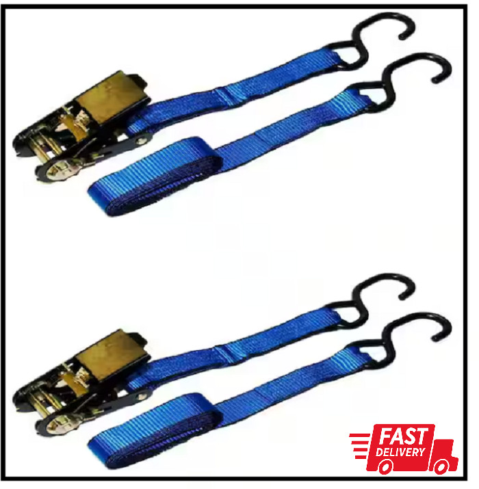 Ratchet Tie-Down Straps (2-Pack) 15 Ft. X 1 In. 1500 Lbs. Heavy Duty