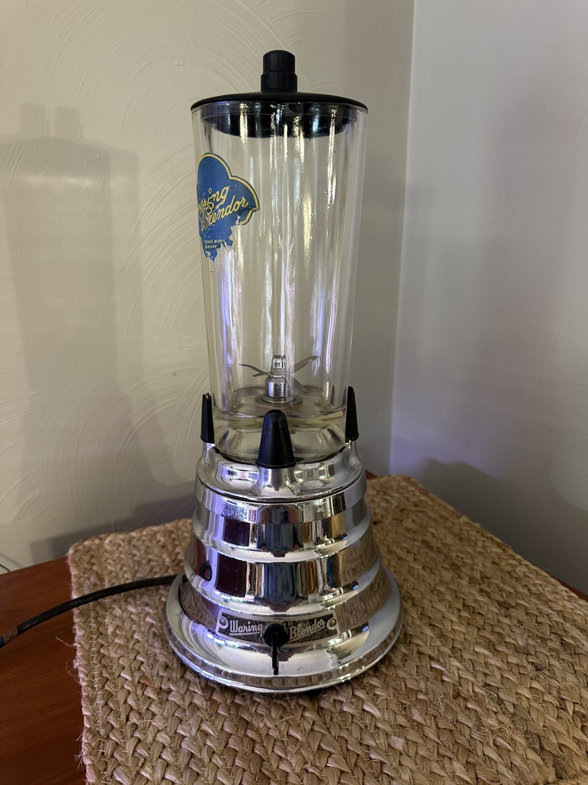 Rare Waring Blender Straight Side Glass Pitcher, Chrome Base WORKS Great 2 Speed gallery