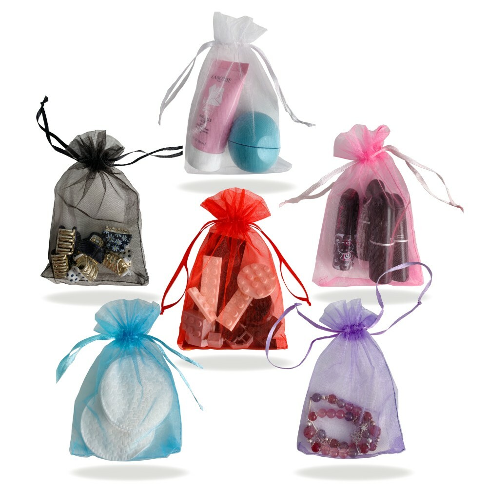 PMLAND 100 Pcs Organza Drawstring Pouches for Party Gift Bag 4x6 Inch gallery