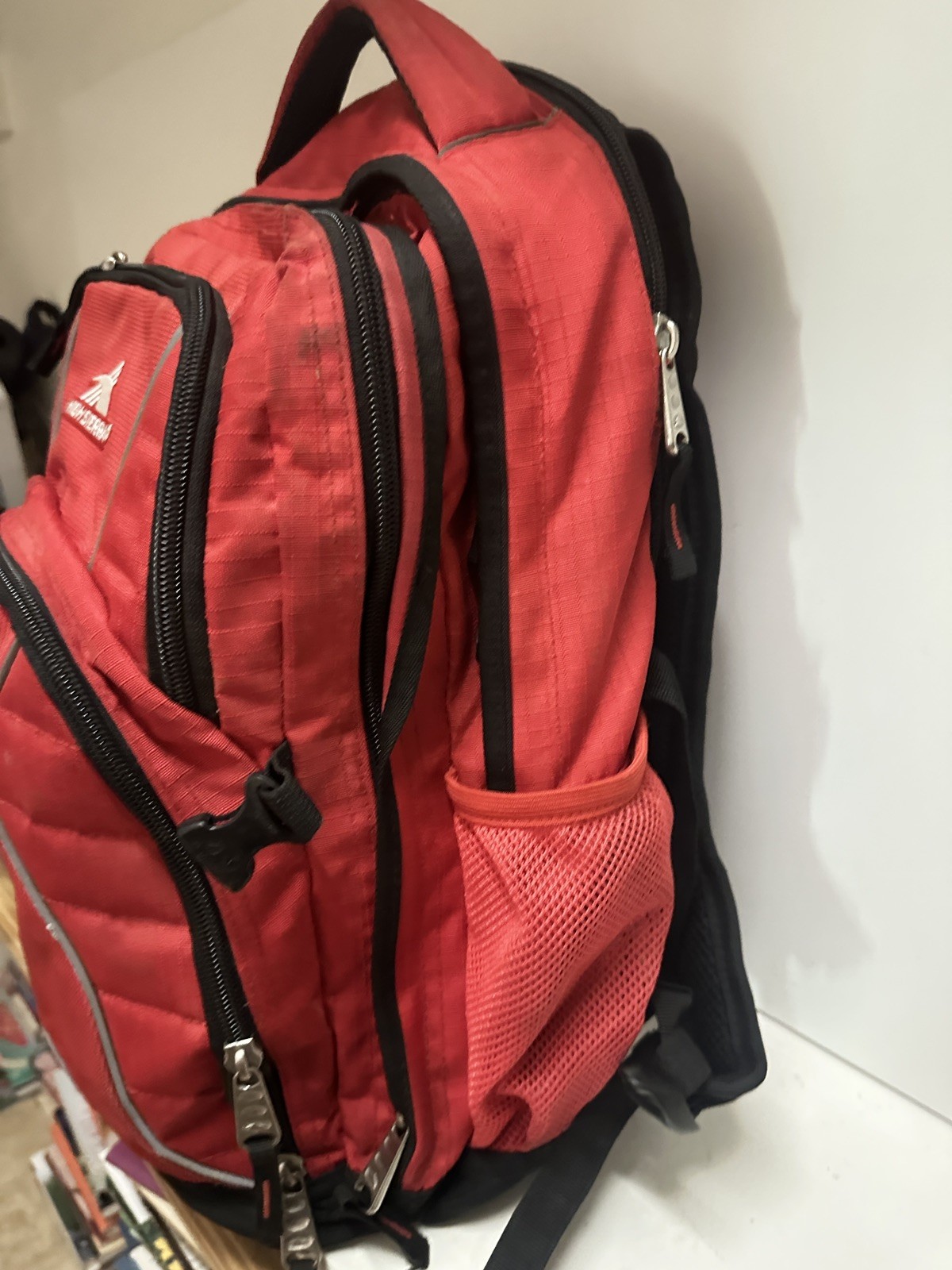 High Sierra Red & Gray Backpack – Suspension Strap System