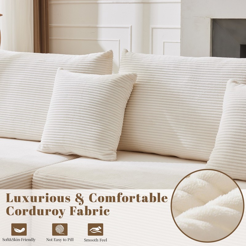 106" Modular Cloud Couch Sectional with Left Chaise, L-Shaped Boneless Sofa gallery