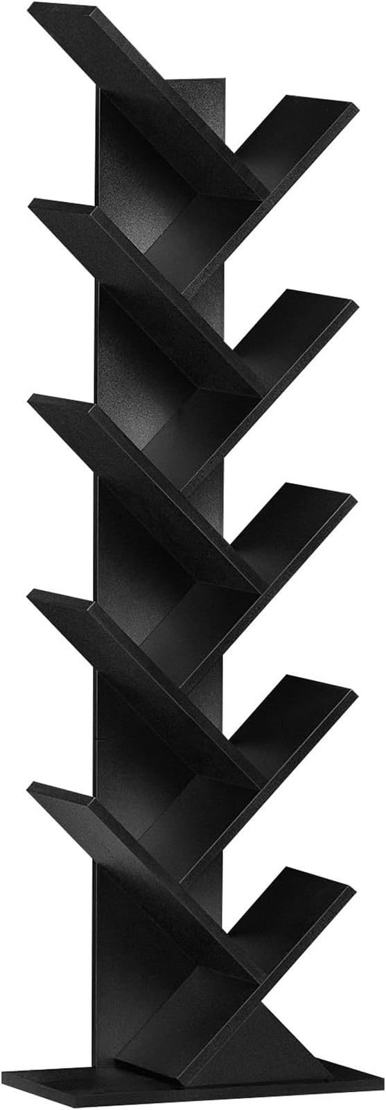 10 Tier Tree Book Shelf, Floor Standing Wood Bookshelf for Narrow Space, Storage gallery