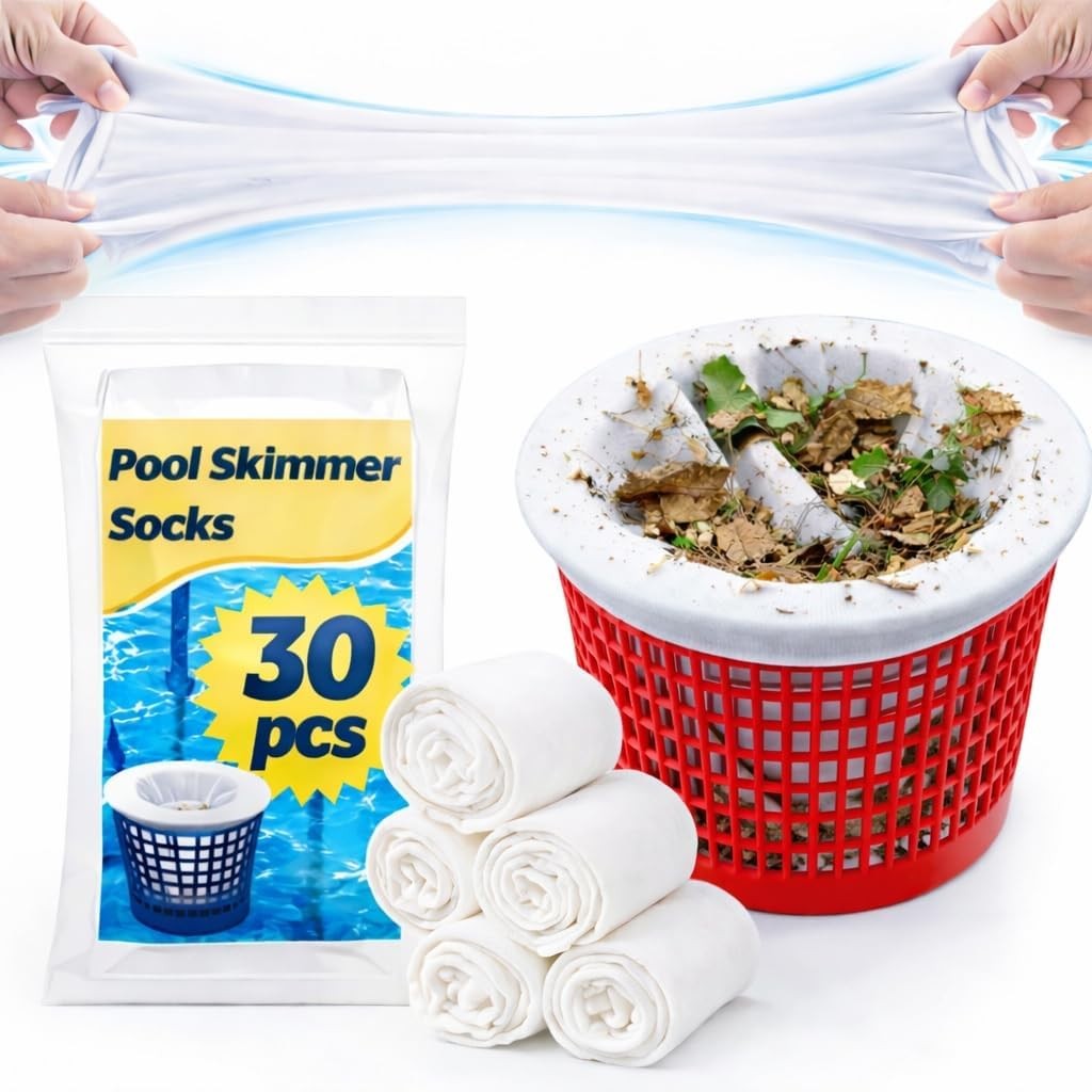 30 Pack Pool Skimmer Socks - Pool Socks for Skimmer Basket, Traps Dog Hair, Sand gallery