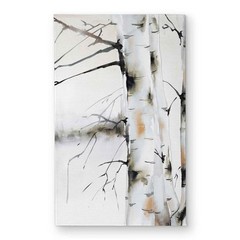 Begin Home Decor CODM2134A4WE88 21 x 34 in. Winter Birches Livingroom Gray In…