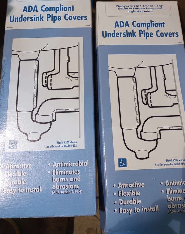 (2) ADA Compliant Under Sink Pipe Cover Sets Covers Lot of 2 gallery