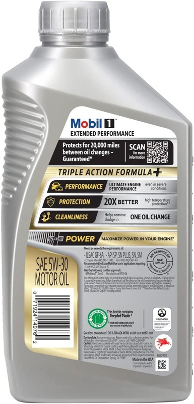 Mobil 1 Extended Performance Full Synthetic Motor Oil 6-pack of 1 quarts gallery