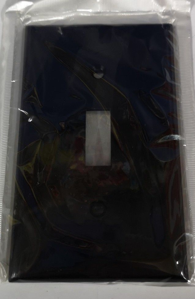 LEVITON 1-Gang Toggle Device Light Switch WALL PLATE Ebony Black NEW 80701-E gallery