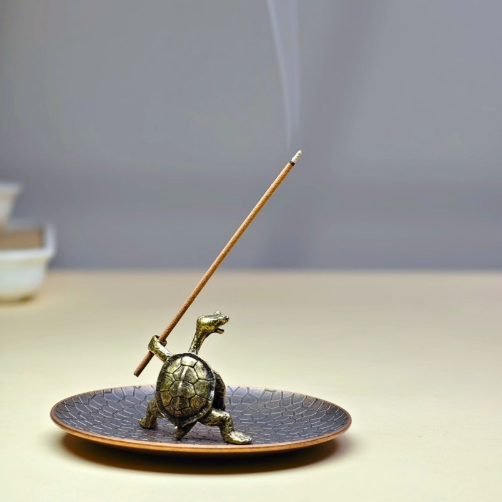 3pcs Fighting Turtle Incense Holder - Medieval Metal Dueling Turtles Tray, Home gallery