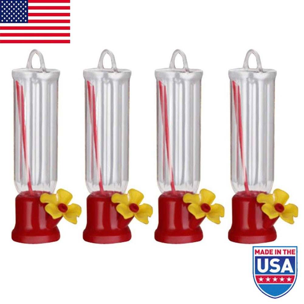 Mini Hummingbird Feeder 4Pack 2.3oz Small Nectar Plastic Red Hummingbird Feeders gallery