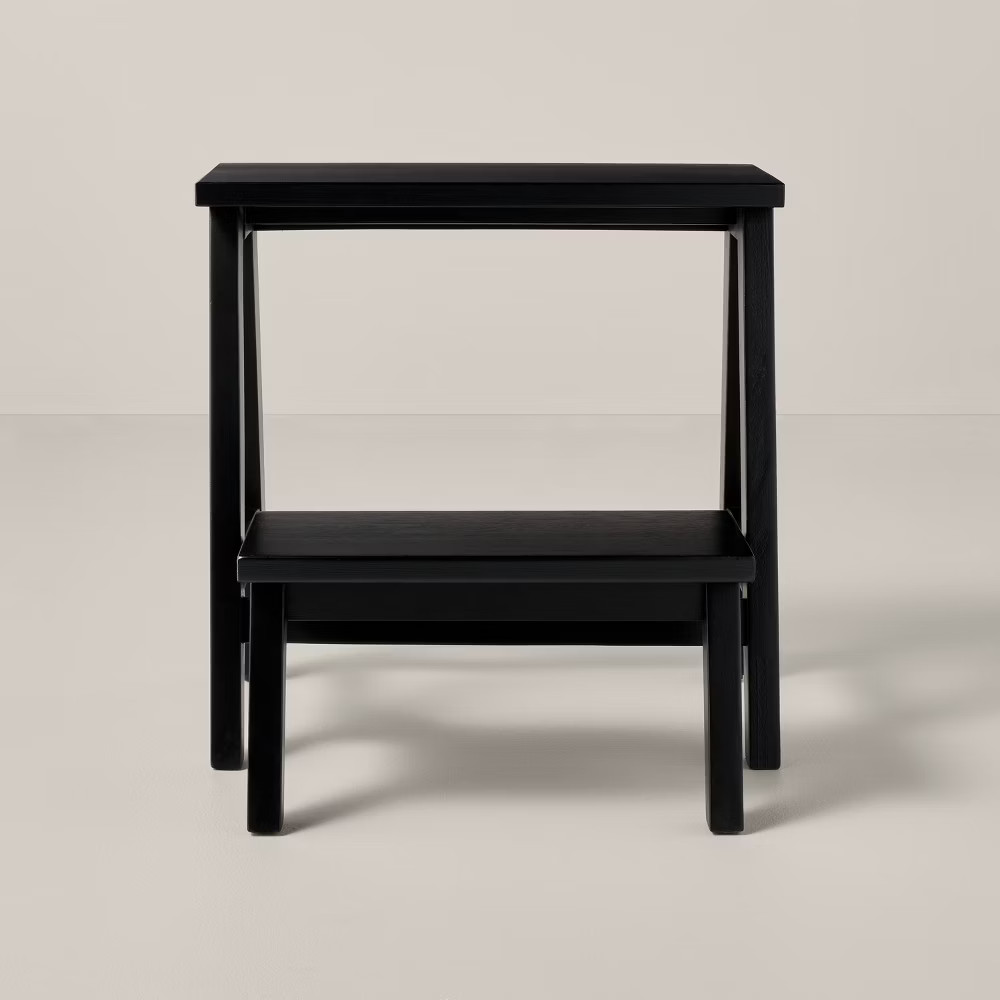18" Wood Kitchen Step Stool - Black - Hearth & Hand with gallery