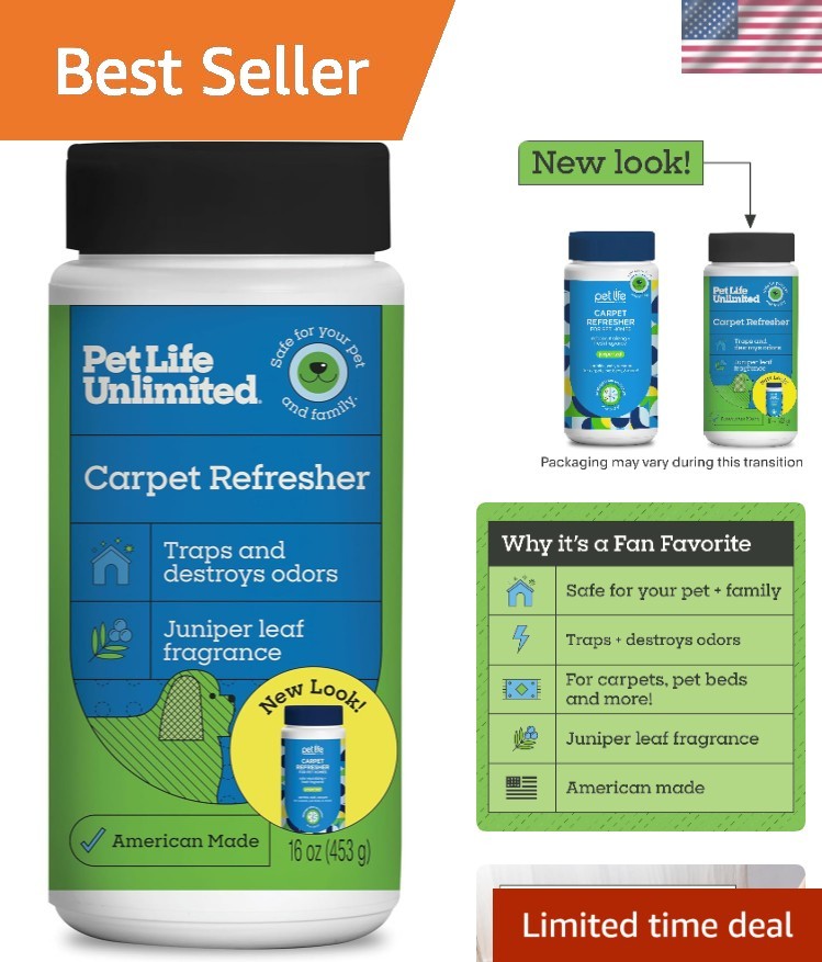 16 oz Pet Safe Carpet Deodorizer Powder - Effective Odor Eliminator, Plant-Based gallery