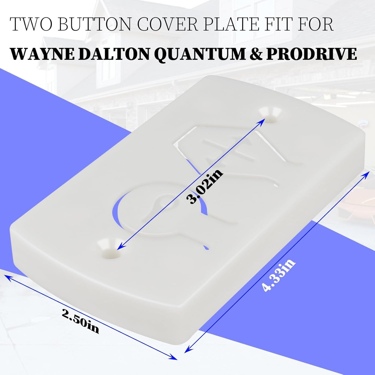 White Two Button Cover Plate, Opener Wall Control for Wayne gallery