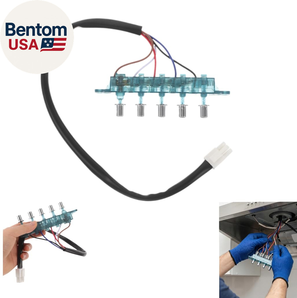 Range Hood Switch Button Replacement,5-Button Mechanical Control Panel, Size Mat gallery