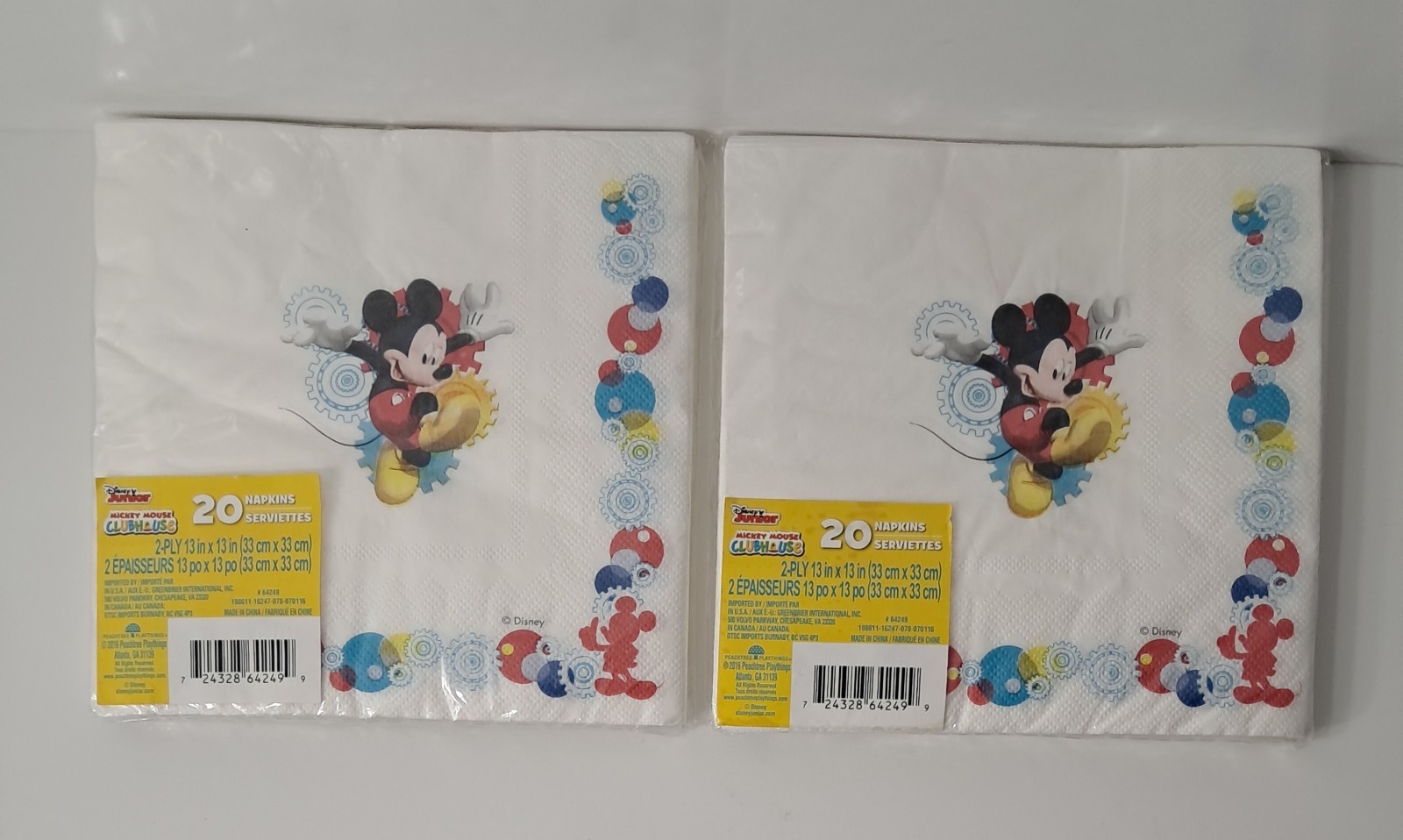 Disney Junior Mickey Mouse Clubhouse Party Napkins 20x2 Packages 13x13" 2016 gallery
