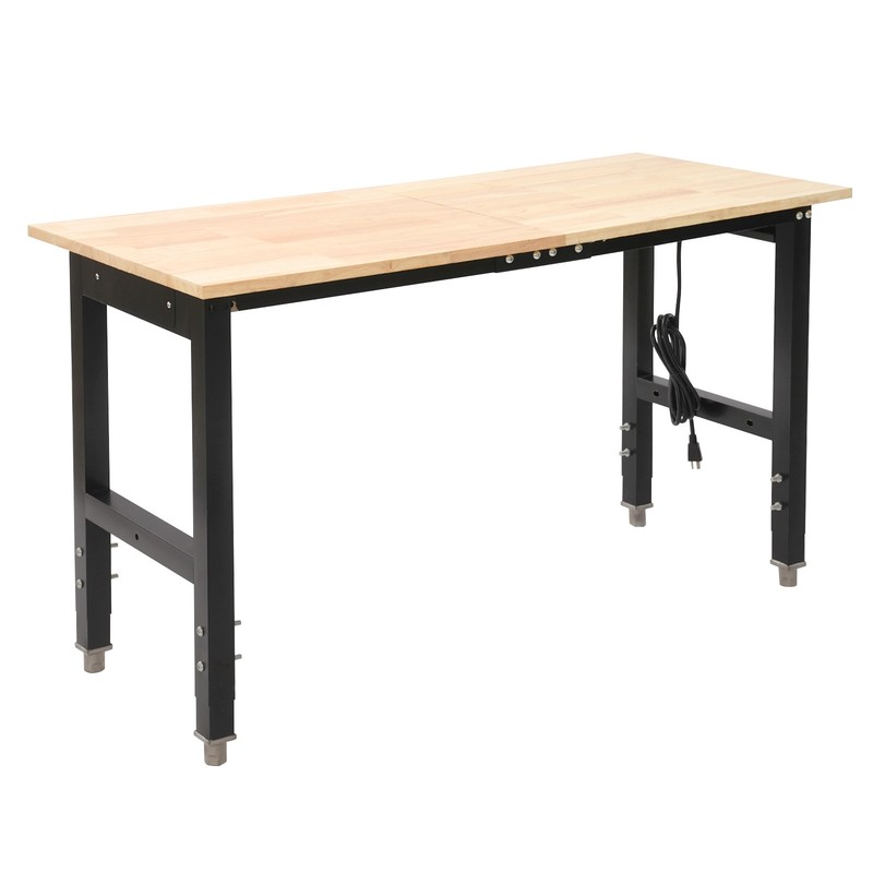 Max 2000 lbs Adjustable Height Workbench W/Power Outlets Heavy-Duty Work Table gallery