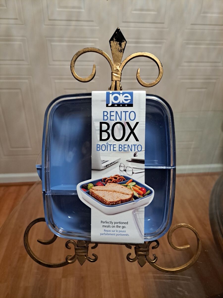 Joie Bento Box Perfectly Portion Meals On The Go Container Clear White / Blue gallery