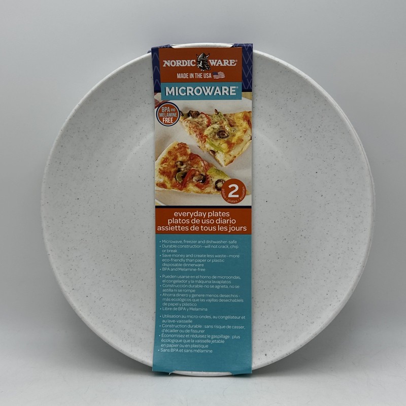 Nordic Ware Microwave Everyday Dinner Plates Set of 4 - 10 Inch White BPA Free gallery