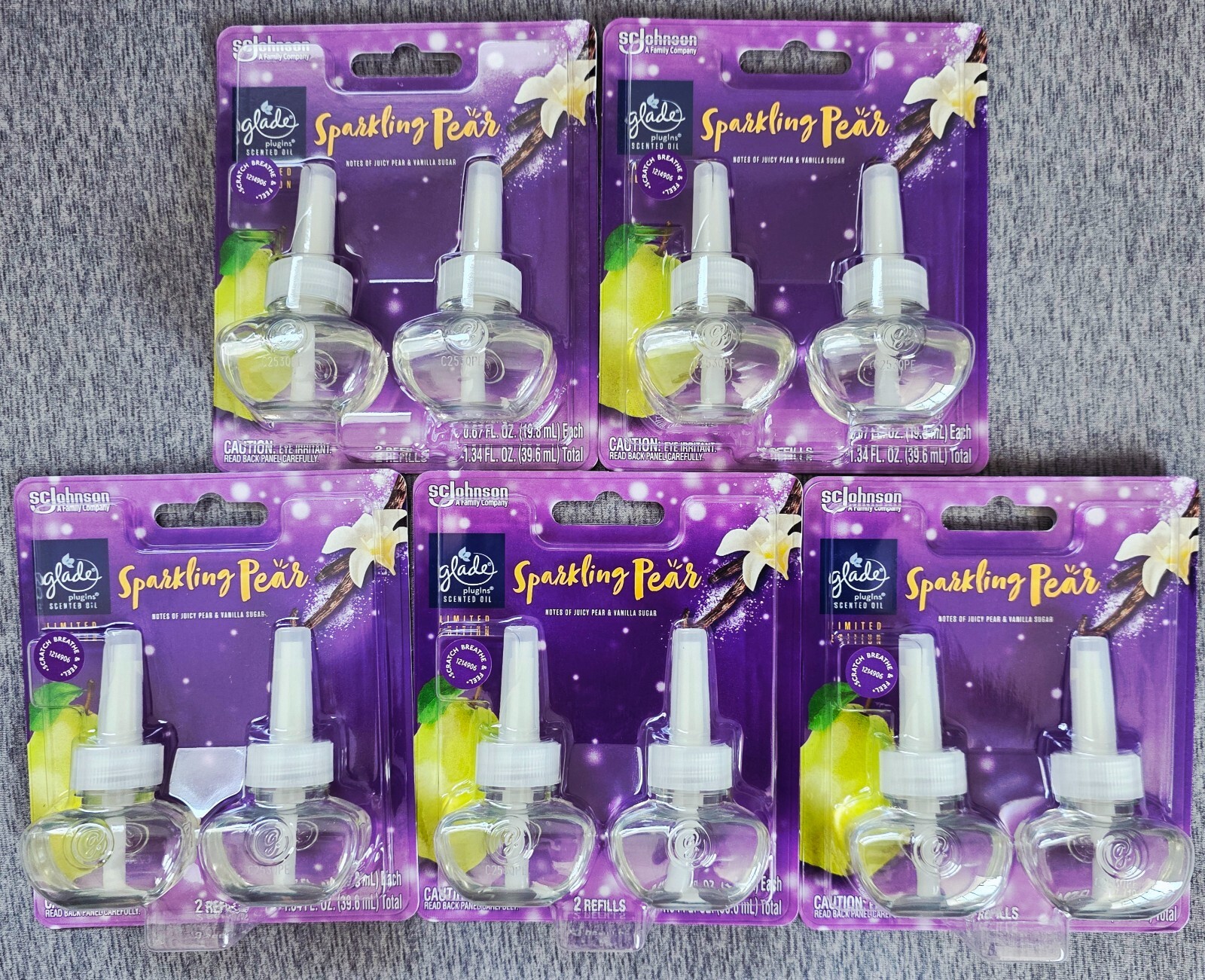 10 Glade Plug Ins Sparkling Pear Scented Oil Refills Air Limited Edition gallery