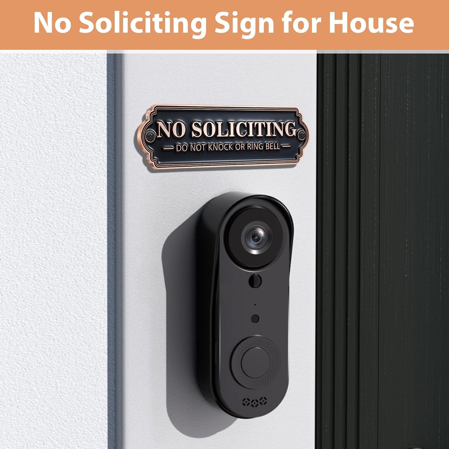 No Soliciting Sign for House - Solid Brass Wall Plaque Handmade Traditional Home gallery