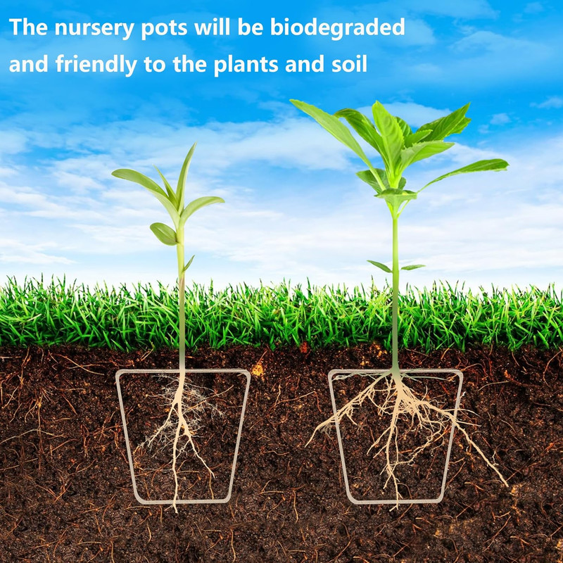 20 Pack Peat Seed Starter Pots with Domes Square Biodegradable gallery