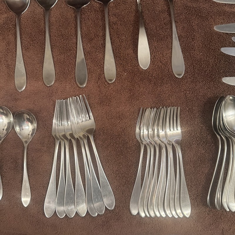Vtg GORHAM GEORGETOWN OLD 56 Pc. Service For 7+ Stainless Steel Flatware READ gallery