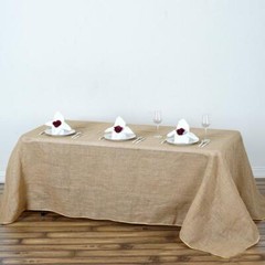 90×132-Inch RECTANGULAR Natural Brown Burlap Tablecloths Catering Home Party