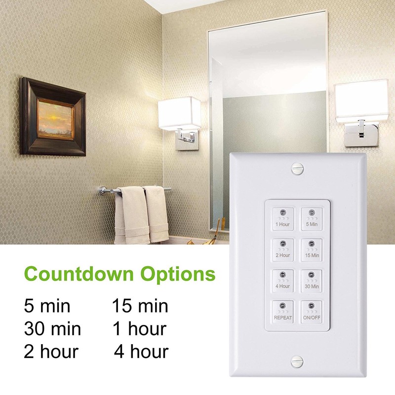 BN-LINK Countdown Digital In-wall Timer 5-15-30-60 mins 2 4 hours for lights gallery