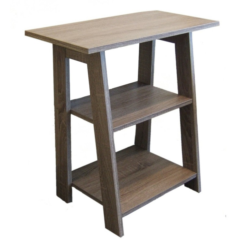 Ladder Chairside EndTable Rustic Grey gallery