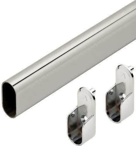 4-Case Pack Premium Oval Welded Steel Wardrobe Closet Rods with End Supports gallery