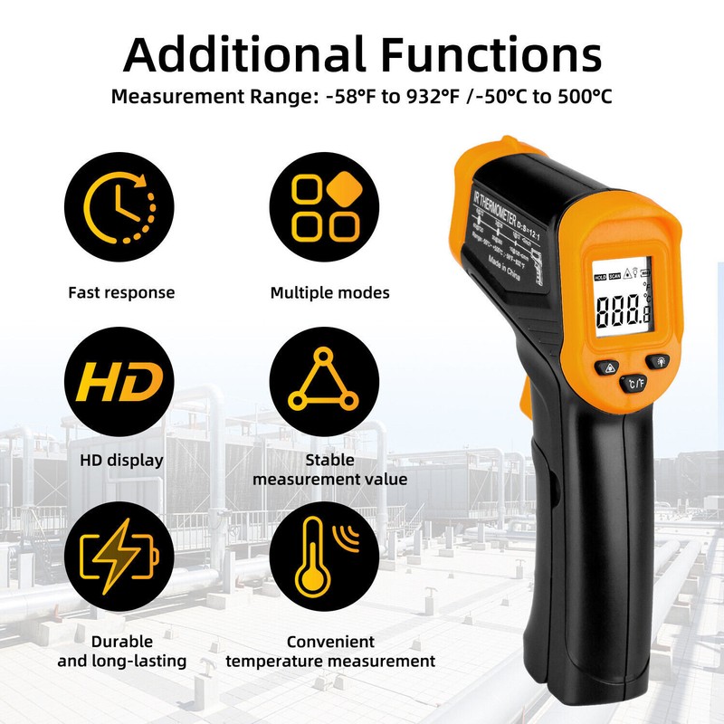 Digital Infrared Thermometer Temperature Gun Laser IR Cooking -50°C-550°C US gallery