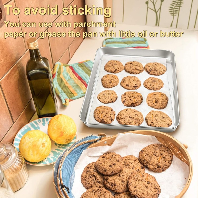 Large Baking Sheet P&P CHEF Stainless Steel Cookie Pan Tray Non Toxic 16x12x1" gallery