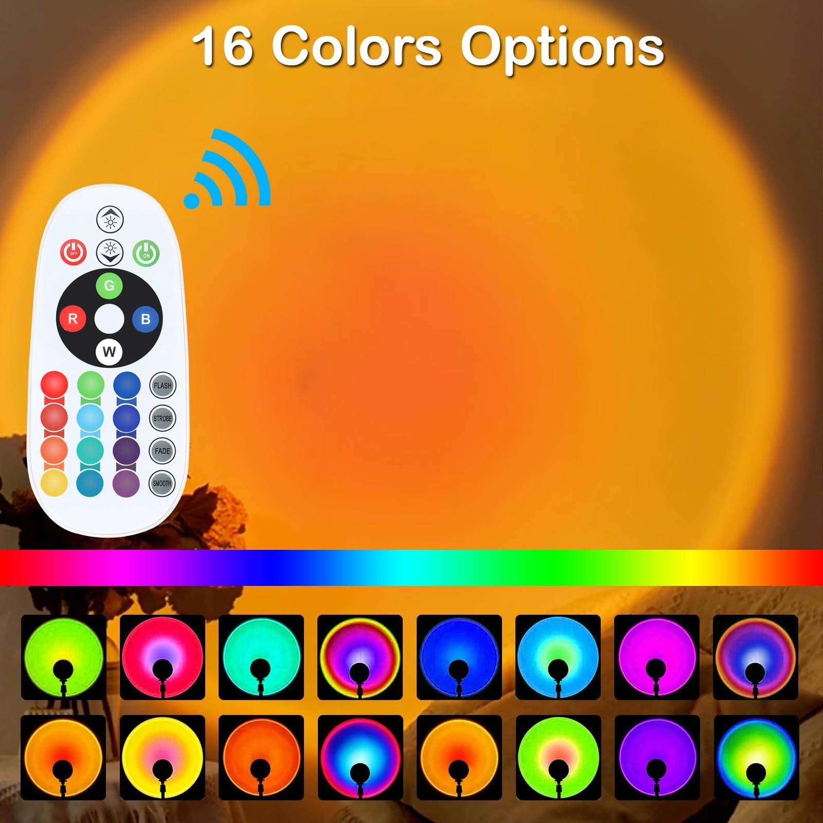 Sunset Lamp Projector, Rainbow Projection Led Lights with Remote, 16 Black gallery