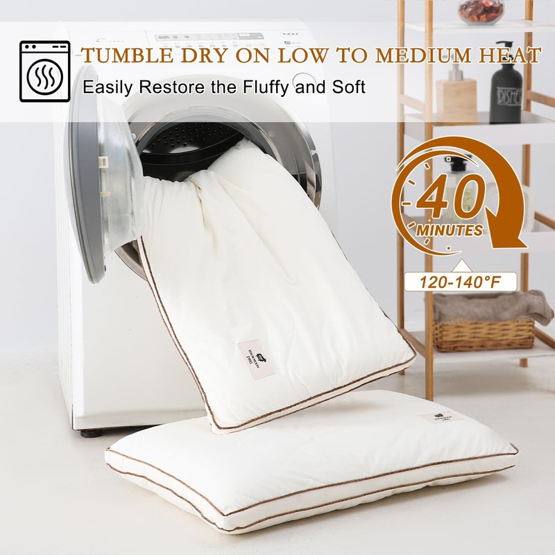 Medium Soft Natural Wool Pillow Standard, Flat & Thin Wool Pillow for Sleepin... gallery