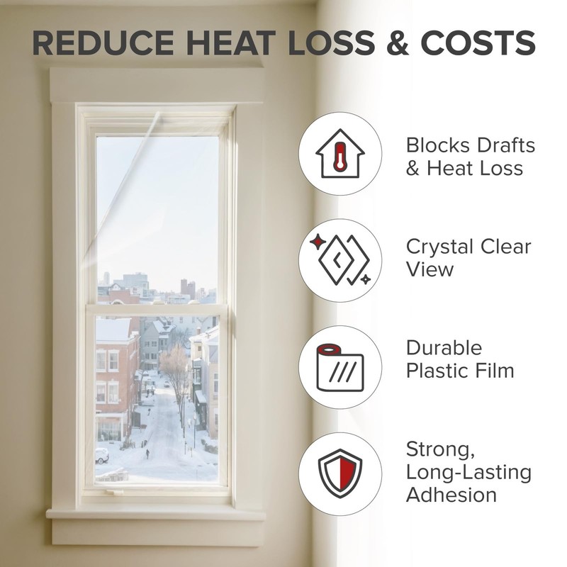 X-Protector Window Insulation for Winter - 42in x 62in (9 Pack), Transparent gallery
