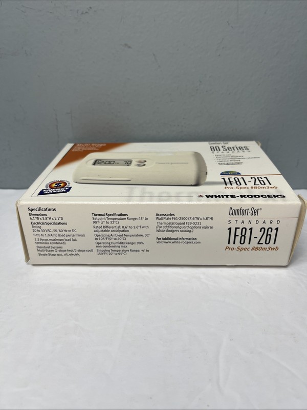 White-Rogers 1F81-261 Programmable Thermostat Multi-Stage Digital Control Opn Bx gallery