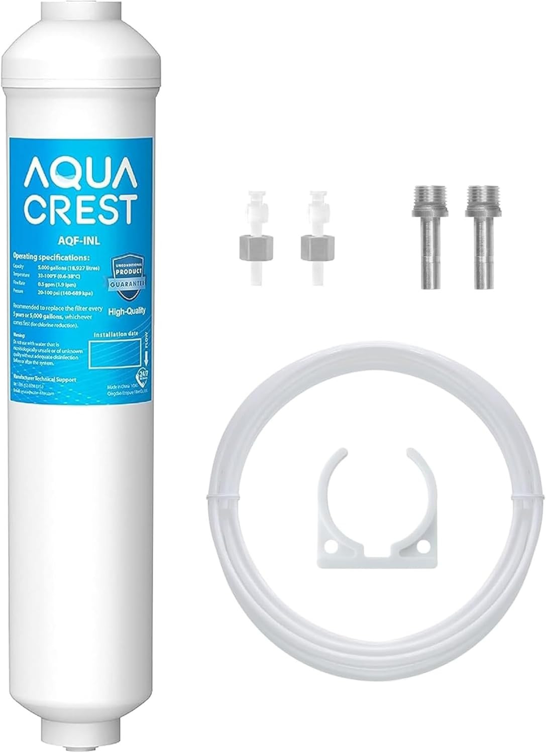 AQUA CREST 5 Years Inline Water Filter for Ice Maker with 1/4-Inch Direct Connec gallery