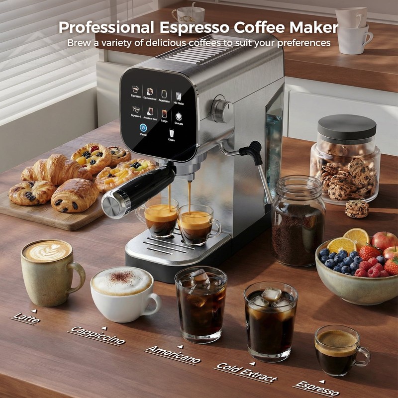 Patbrela Espresso Machine with Cold Brew, 20 Bar Coffee Maker, Steam Milk gallery
