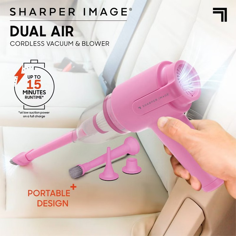 Sharper Image Cordless Handheld Vacuum and Blower Pink gallery
