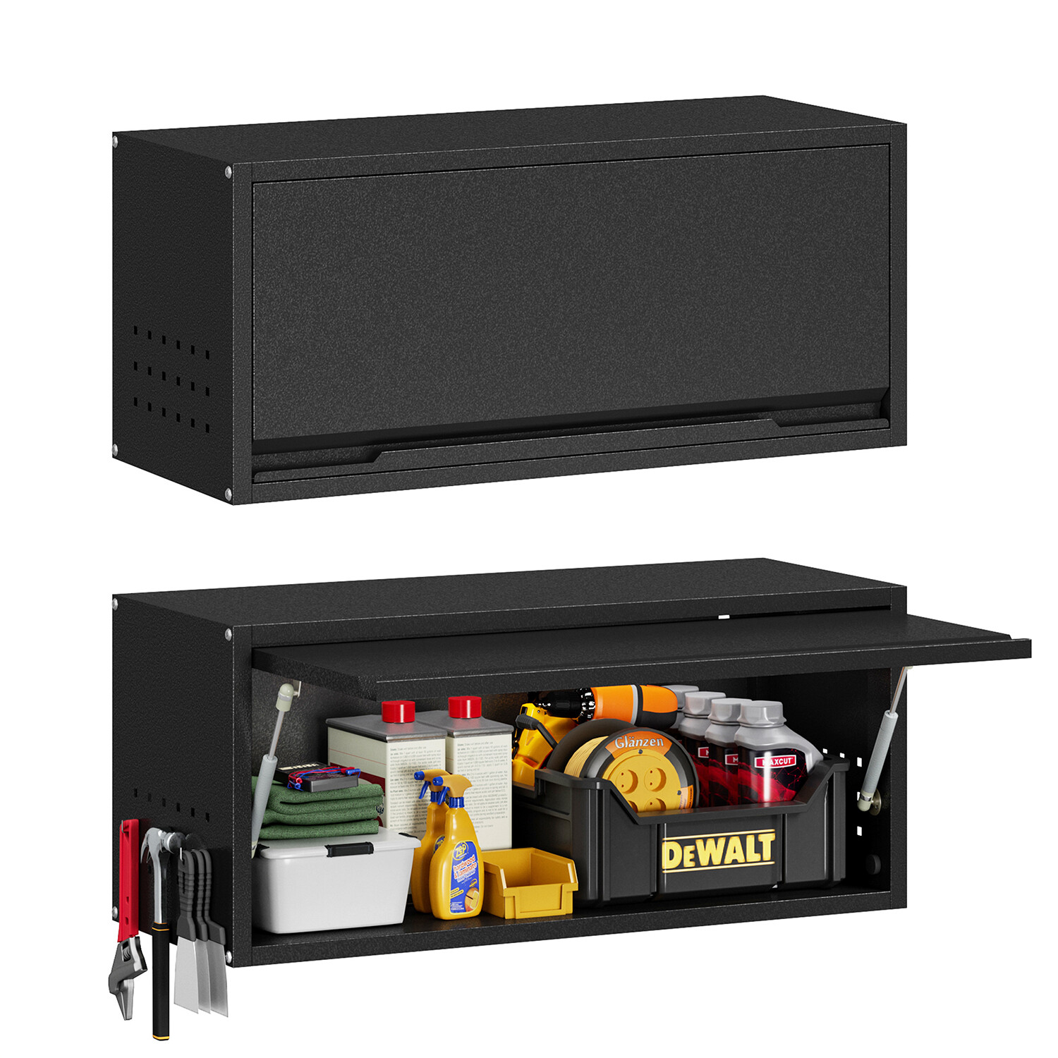 Metal Black Bathroom Storage Cabinet Kitchen Garage Wall Cabinet Metal Closet gallery