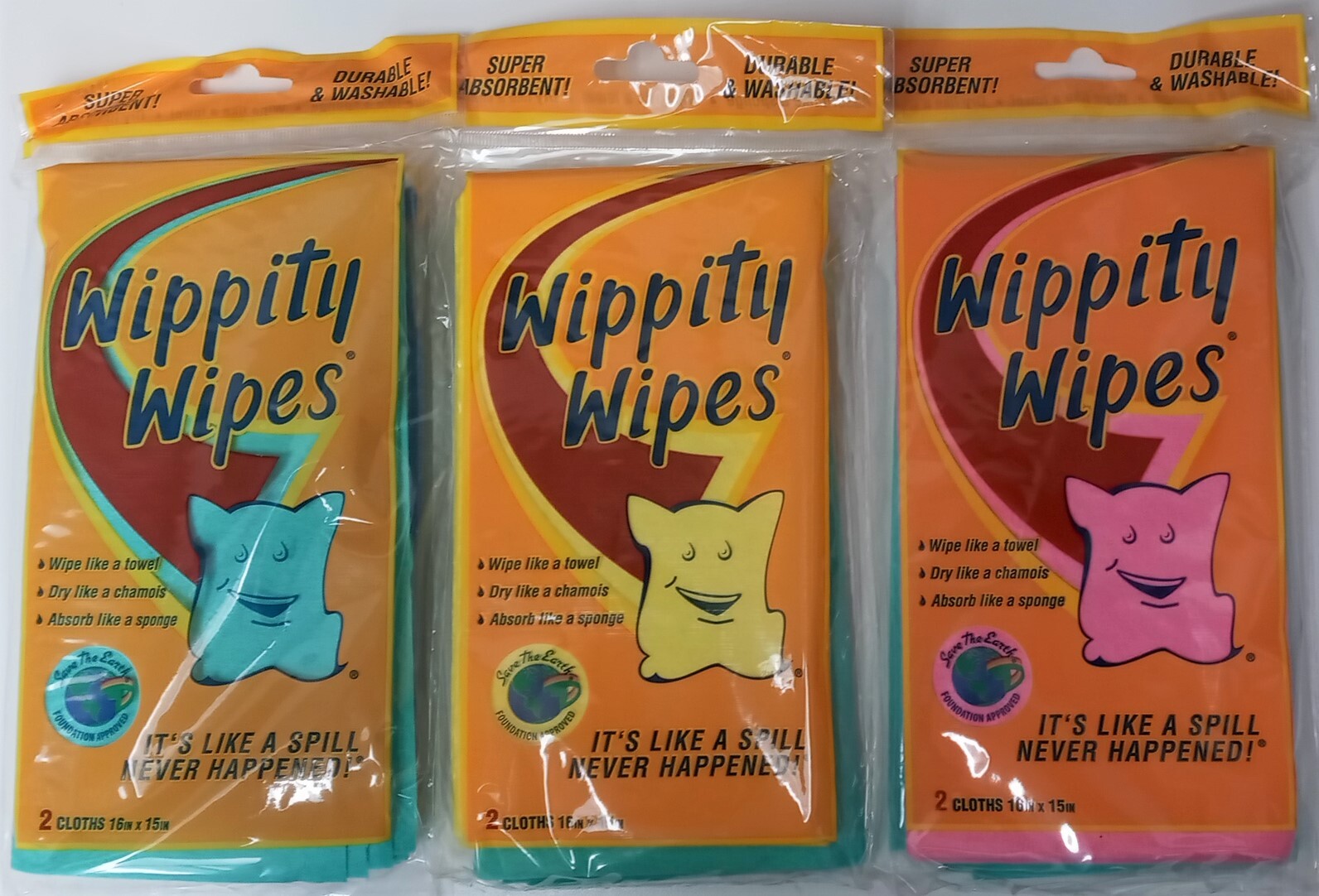 Wippity Wipes Reusable Paper Towels Wet/Dry Chamois Cloth Made in Germany 3packs gallery