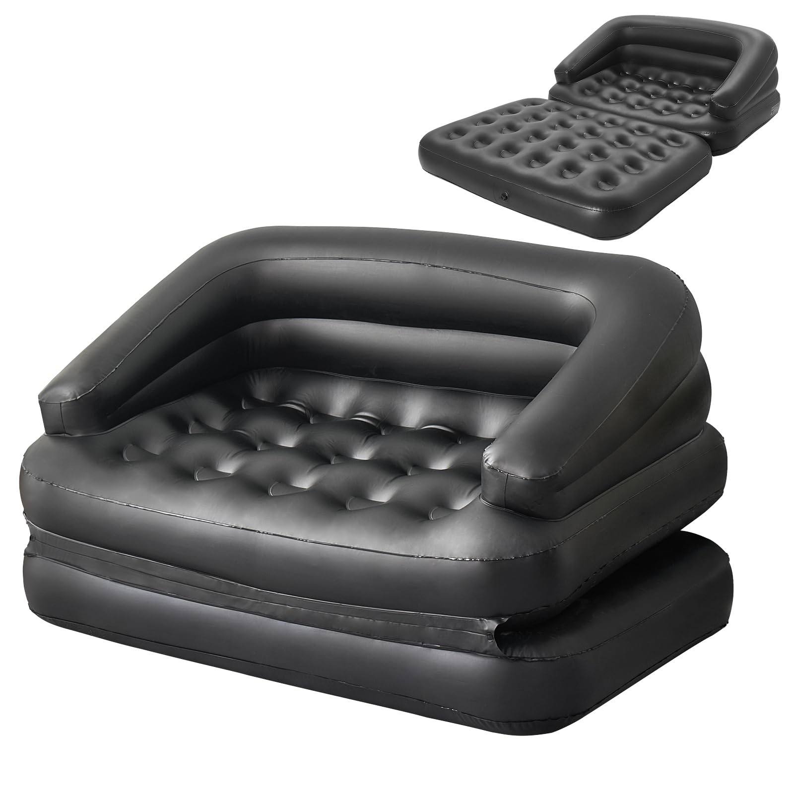 Inflatable Sofa Bed for Camping, Pool Float Couch Outdoor Mattress Bed with A... gallery