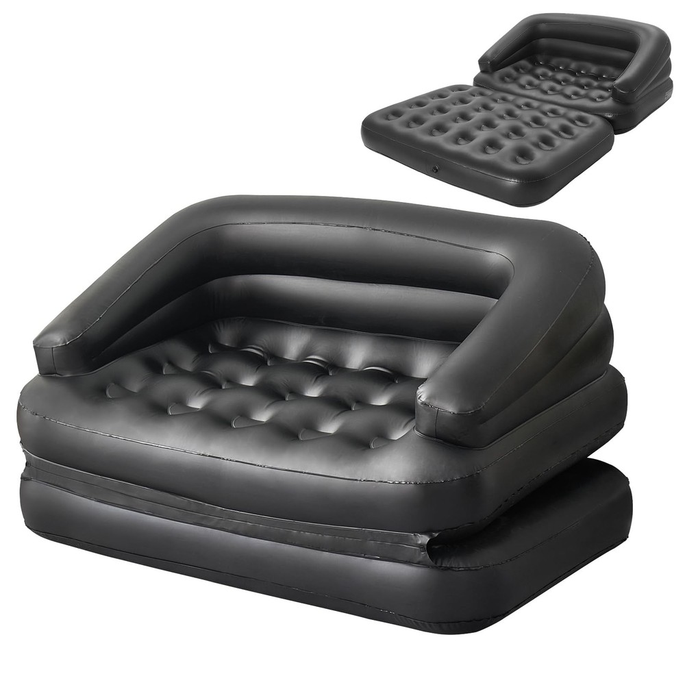 Inflatable Sofa Bed for Camping, Pool Float Couch Outdoor Mattress Bed with A...