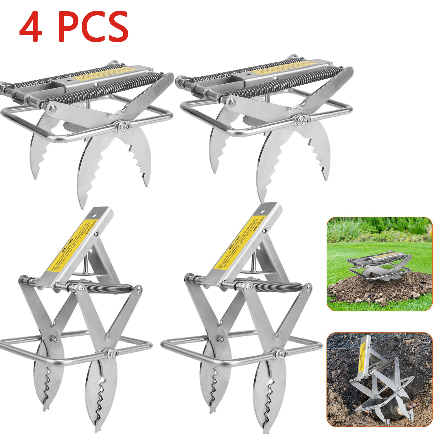 4PACKS Mole Traps Scissor Mole Gopher Rodent Control Trap Lawn Garden Yard Traps gallery