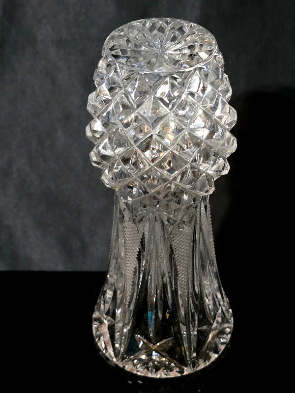 Imperial Crystal Pineapple Cut Bud Vase 6" 24% Lead Crystal Czechia gallery